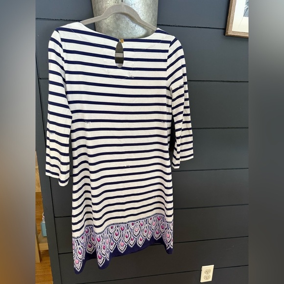 Lilly Pulitzer size medium Beacon Serene Stripe Navy White Dress - Picture 2 of 5